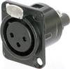 Neutrik NC3FD-S-1-B XLR connector Sleeve socket, straight pins Number of pins: 3 Black 1 pc(s)