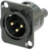 Neutrik NC3MD-S-B-1 XLR connector Sleeve plug, straight pins Number of pins: 3 Black 1 pc(s)