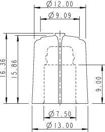 Rean AV F 313 S 092 Control knob Black, Red (Ø x H) 13 mm x 16.63 mm 1 pc(s)-2