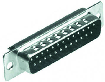 'Metal multi-pin connector arranged in two rows, commonly used for older computer connections.'