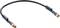 A black data cable with two silver connectors at its ends. The cable is slightly curved and rests on a white background.