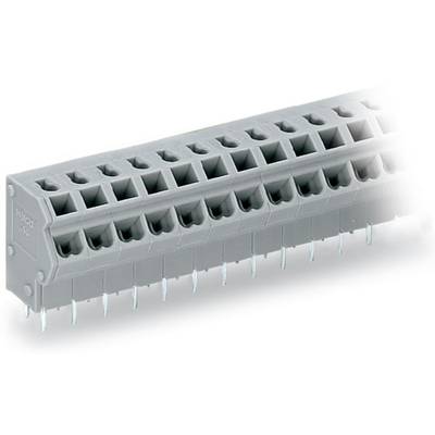 Grey, long extension block with multiple socket outlets and metal elements on the underside, used for electrical connections.