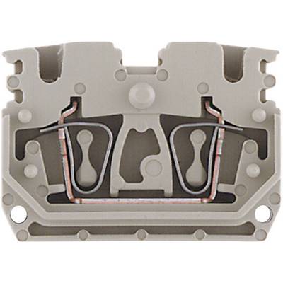 Electric connector with terminals and shielding, central locking element. Taupe-grey housing.