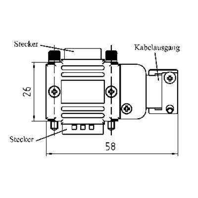 Provertha 77151M 77151M D-SUB adapter housing Number of pins: 15 Plastic, metallised 90 °, 90 ° Silver 1 pc(s)-1