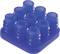 Blue plastic sensor mounting bracket with eight round mountings, arranged in a square configuration.