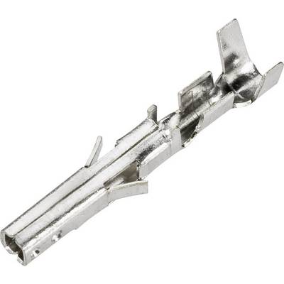 Multi-pin metallic electrical connector, used in electronic or electrical applications for cable interconnection.