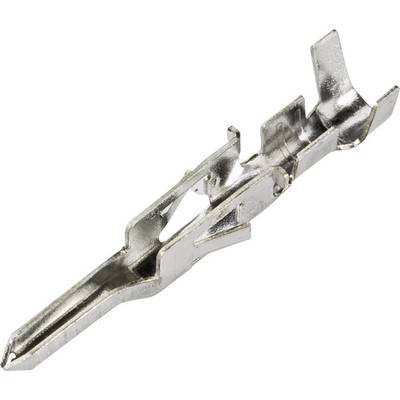 A silver metal electrical contact for electrical connections, isolated on a white background, shows details of its structure.