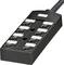 Black control box with eight ports and cables, commonly used for industrial applications.