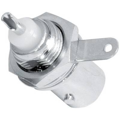 A silver electric indicator lamp with a metal thread and a flange, suitable for installation in equipment or control panels.