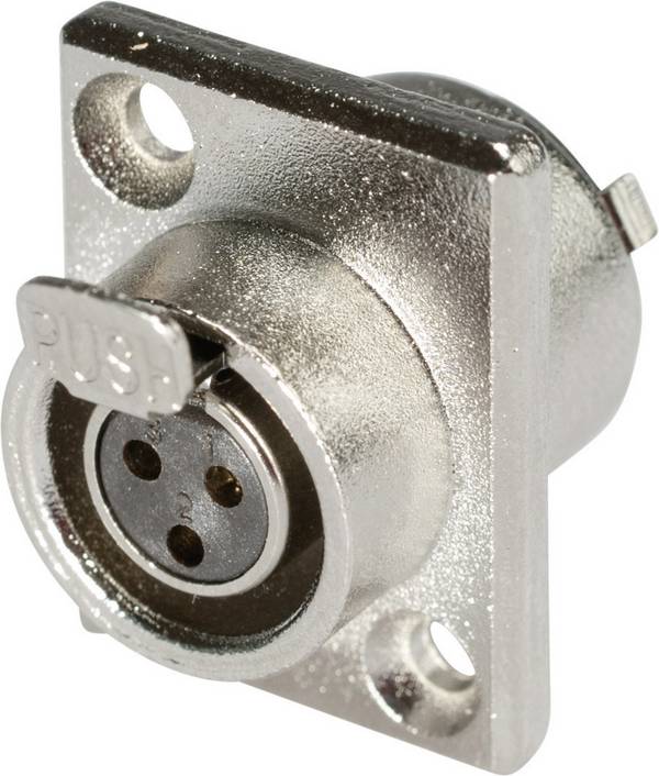 Hicon HI-XMEF3 XLR connector Socket, vertical vertical Number of pins: 3  Silver 1 pc(s)