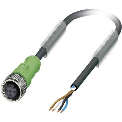 Green connecting cable with metal plug on the left and stripped wires on the right. Suitable for electrical applications.