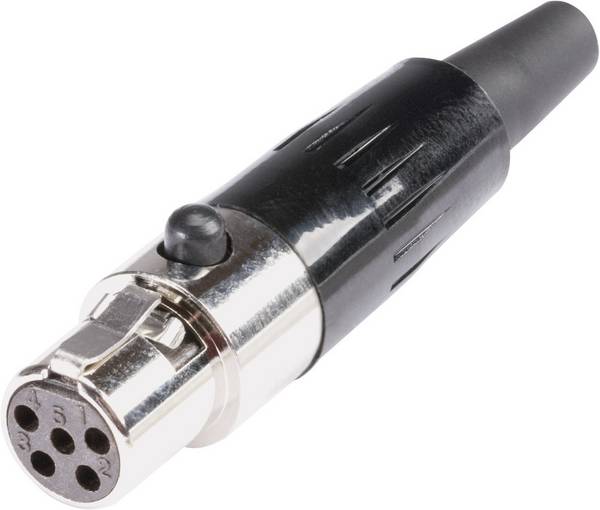 Hicon HI-XMCF5 Mini XLR connector Socket, straight Number of pins: 5  Silver 1 pc(s)
