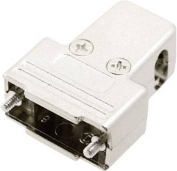 MH Connectors MHTRI-M-09-K 6550-0100-01 D-SUB housing Number of pins: 9 Plastic, metallised 180 °, 45 °, 45 ° Silver 1 pc(s)