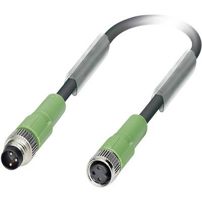 A green cable with two male connectors at each end, suitable for industrial or technical applications.