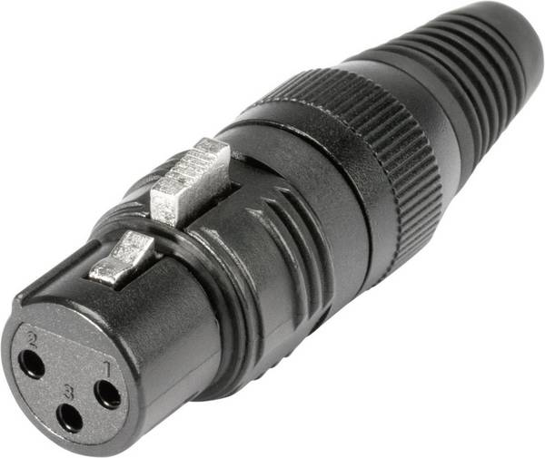 Hicon HI-X3CF-G XLR connector Socket, straight Number of pins: 3  Black 1 pc(s)