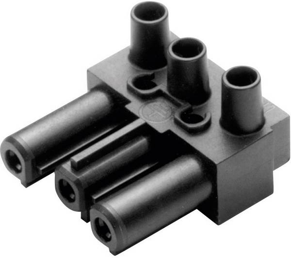 Adels-Contact 165063 Mains connector AC Socket, right angle Total number of pins: 2 + PE 16 A Black 1 pc(s)