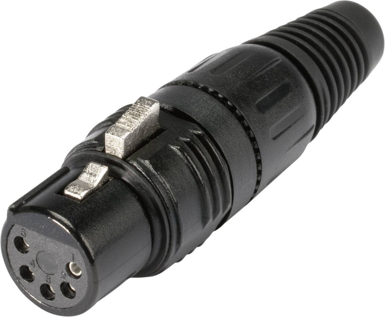 Hicon HI-X5CF-B XLR connector Socket, straight Number of pins: 5 Black 1 pc(s)-0