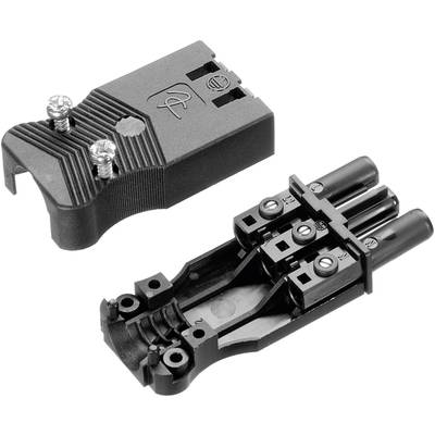 Adels-Contact 17720 Mains connector AC Socket, straight Total number of pins: 2 + PE 16 A Black 1 pc(s) 
