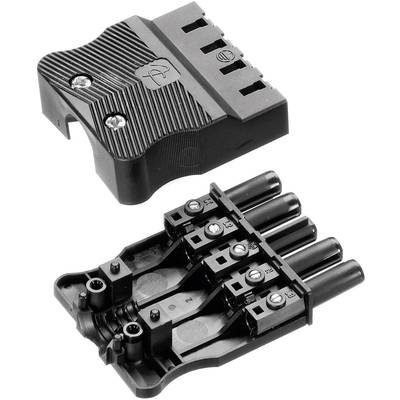 Adels-Contact 17760 Mains connector AC Socket, straight Total number of pins: 4 + PE 16 A Black 1 pc(s) 