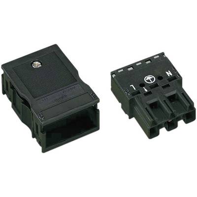 Two black plastic plugs lying side by side on a white background. The one on the left has a cover flap, the one on the right does not, both showing three socket slots.