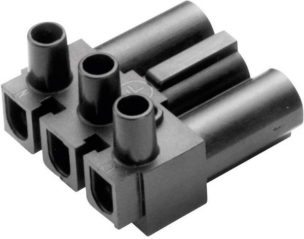 Adels-Contact 162063 Mains connector AC Plug, right angle Total number of pins: 2 + PE 16 A Black 1 pc(s)
