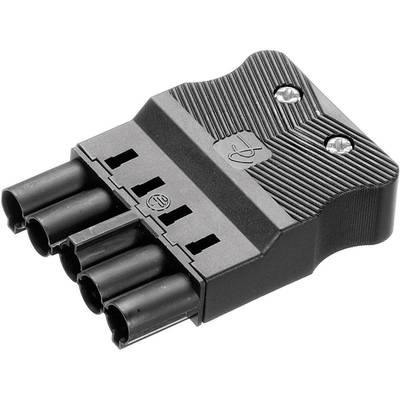 Adels-Contact 18004 Mains connector AC Plug, straight Total number of pins: 4 + PE 16 A Black 1 pc(s) 