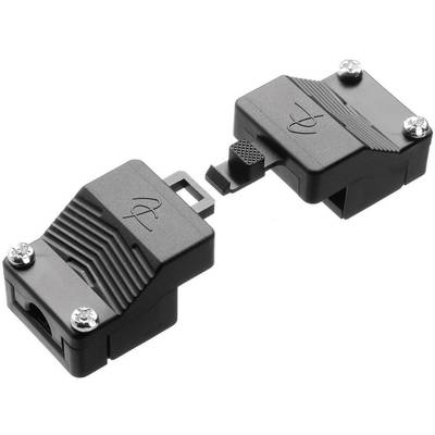 'Optical connector with a plastic housing in grey, for fibre optic cable connections, shown horizontally open.'