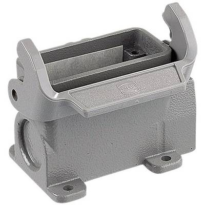 Grey metal enclosure, rectangular with side tabs, used for mounting or protecting electrical components.