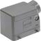 Grey electrical junction enclosure by HARTING with cable entry at the top, suitable for industrial applications.