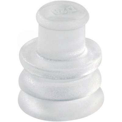 White, robust rubber cap with multiple ring-shaped stages, suitable for sealing or closure applications.