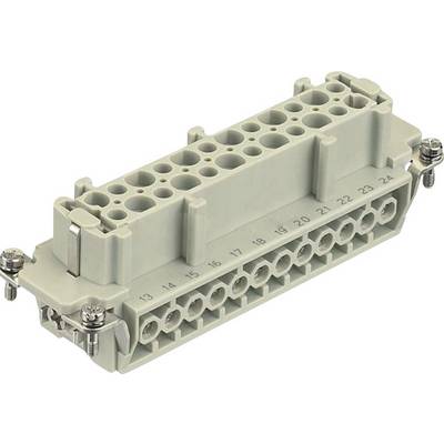 Grey-beige electrical connector with 24 numbered contacts and side-mounted screws. Suitable for industrial applications.