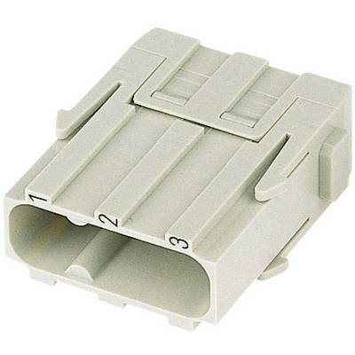 A grey three-pin plug, numbered from 1 to 3, against a white background. Primarily used for electrical connections.