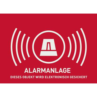 ABUS AU1323 Warning label Alarm secured Languages German  (W x H) 74 mm x 52.5 mm
