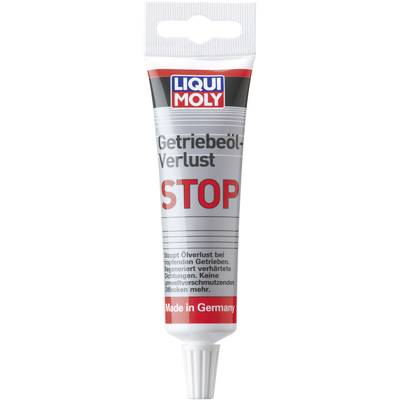 Tube with the inscription 'Transmission Oil Loss Stop'. Helps with leaking transmissions. Brand: Liqui Moly. Origin: Made in Germany.