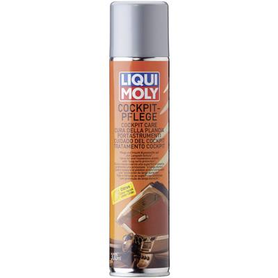 A spray can of 'Liqui Moly Dashboard Care' for cleaning and maintaining car dashboards. Contains 300 ml.