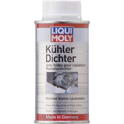 A tin of 'LIQUI MOLY Radiator Seal', suitable for sealing small leaks in cooling systems, with multi-language labelling.