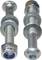Two silver screws with nuts and washers; one with a cross-head, the other with an Allen head.
