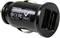 Black USB car charger with two ports, side label with model number 'EY-C02', CE and RoHS certified.