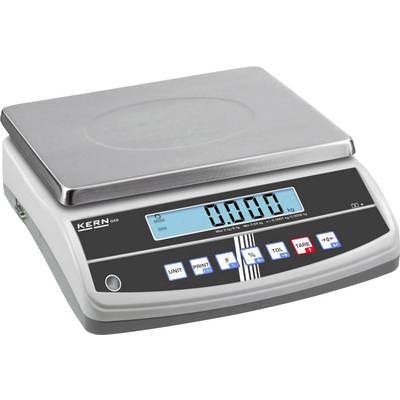 Kern GAB 6K1DNM GAB 6K1DNM Table top scales  Weight range 6 kg Readability 1 g, 2 g mains-powered, rechargeable Silver
