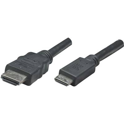 Manhattan HDMI Cable HDMI-A plug, HDMI-Mini-C plug 1.80 m Black 304955-CG Ultra HD (4k) HDMI HDMI cable