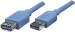 Manhattan SuperSpeed USB Extension Cable, A Male / A Female, 3 m, Blue