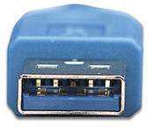Manhattan USB cable USB 3.2 1st Gen USB-A plug, USB-A socket 3.00 m Blue gold plated connectors, UL-approved 322447-CG-8