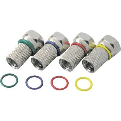 Schwaiger FSTFR7004531 F connector incl. colour rings Connections: F plug  4 pc(s)