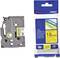 'Brother Laminated Tape Cassette, 18mm, Black on Yellow, TZe-641, 8m Roll, for Labelling Machines.'