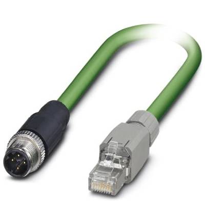 Phoenix Contact 1403496 M12 / RJ45 Network cable, patch cable CAT 5, CAT 5e SF/UTP 3.00 m Green Flame-retardant 1 pc(s)