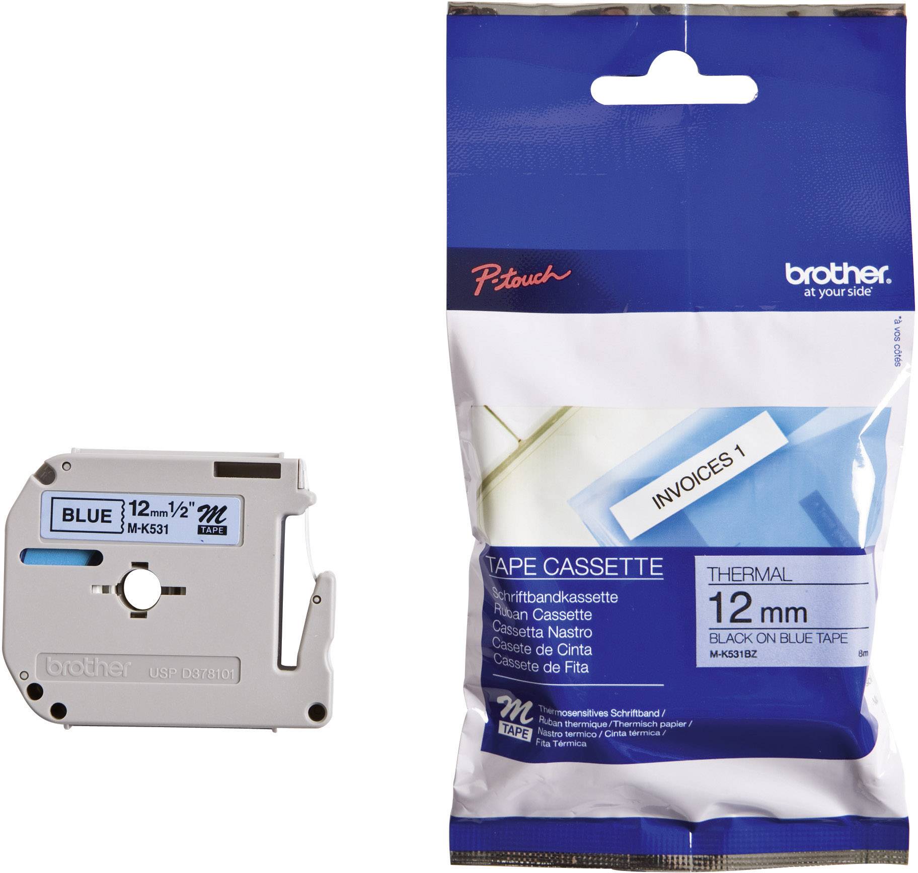 Brother M-K531 Labelling tape Tape colour: Blue Font colour: Black 12 mm 8 m