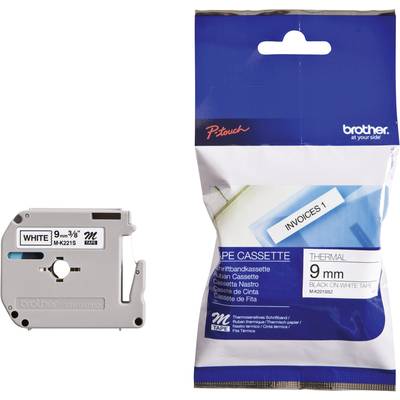 Brother M-K221S Labelling tape   Tape colour: White Font colour: Black 9 mm 4 m