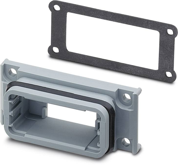 Rectangular-shaped connector housing with sealing, suitable for industrial applications to protect against moisture.