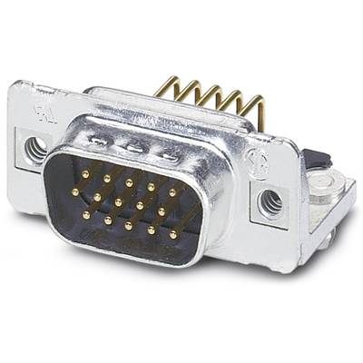 'Close-up of a D-sub connector with metal housing and pins. Typically used for data transmission in IT equipment.'