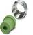 A green plastic adapter and a silver metal connector are visible, which can be connected to each other.